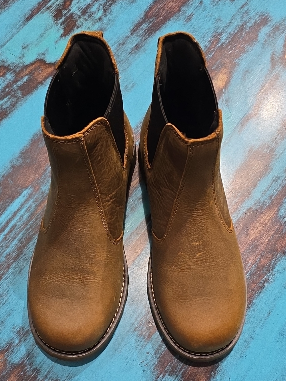 Carhartt Tan Chelsea Work Boots with Black Elastic Panels - Picture 5 of 6